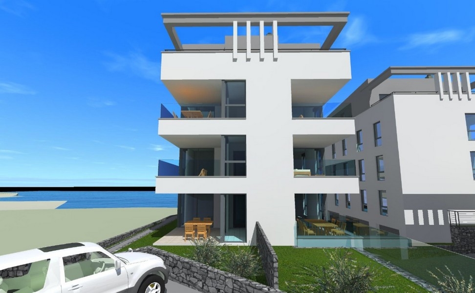 Modern new apartments right by the sea on Pag