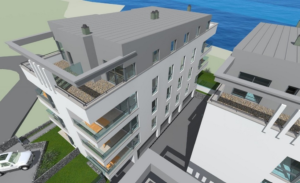 Newly built apartments in the first row to the sea on Pag