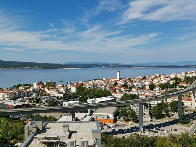 Sea view over the coastal town