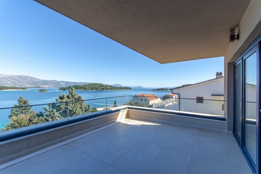 Modern terrace with sea views in Croatia