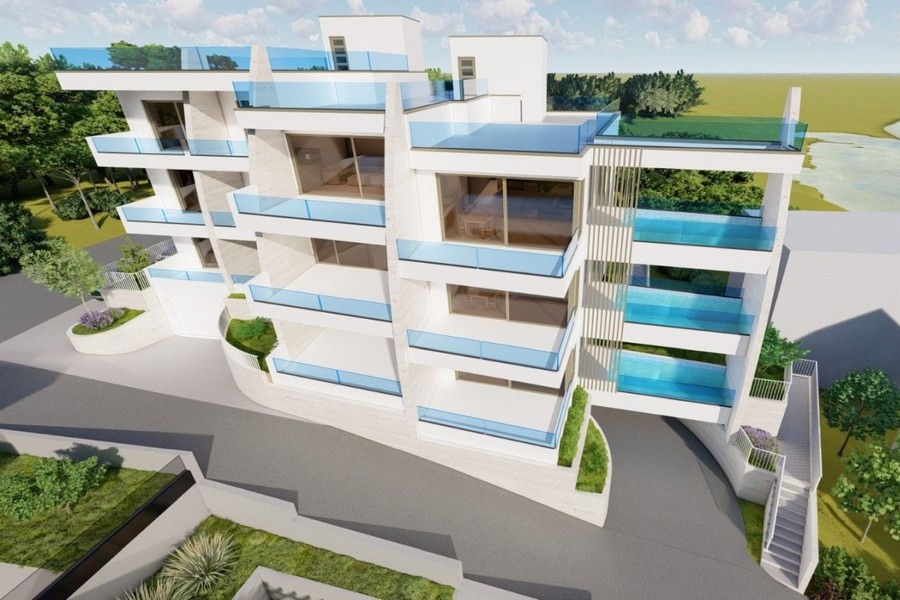 Seaside residential complex from a bird's eye view