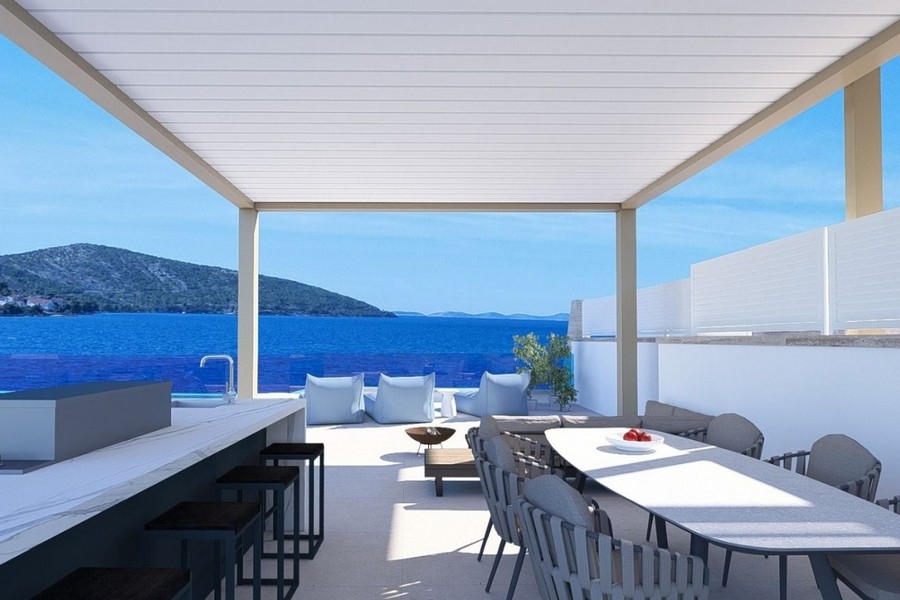 Terrace with sea view in Primosten Croatia