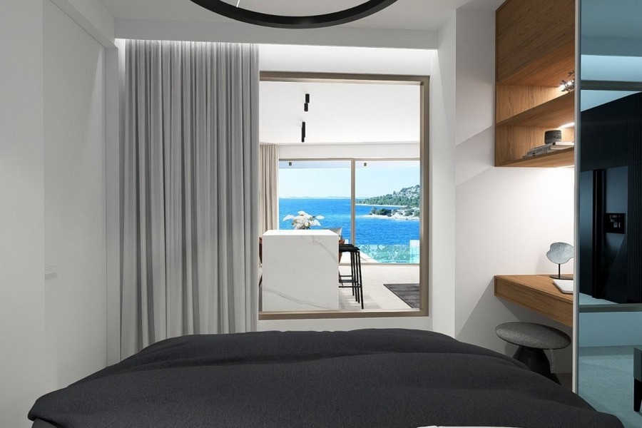 Bedroom with sea view in Primosten