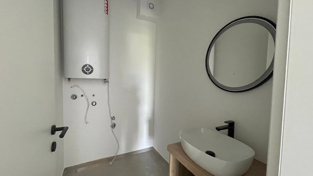 Modern bathroom with shower and sink