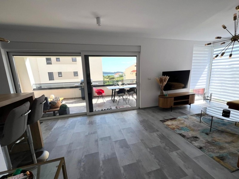 Living room with large windows in Croatia