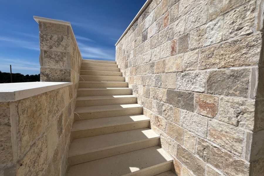 Natural stone stairs of the residential complex in Croatia
