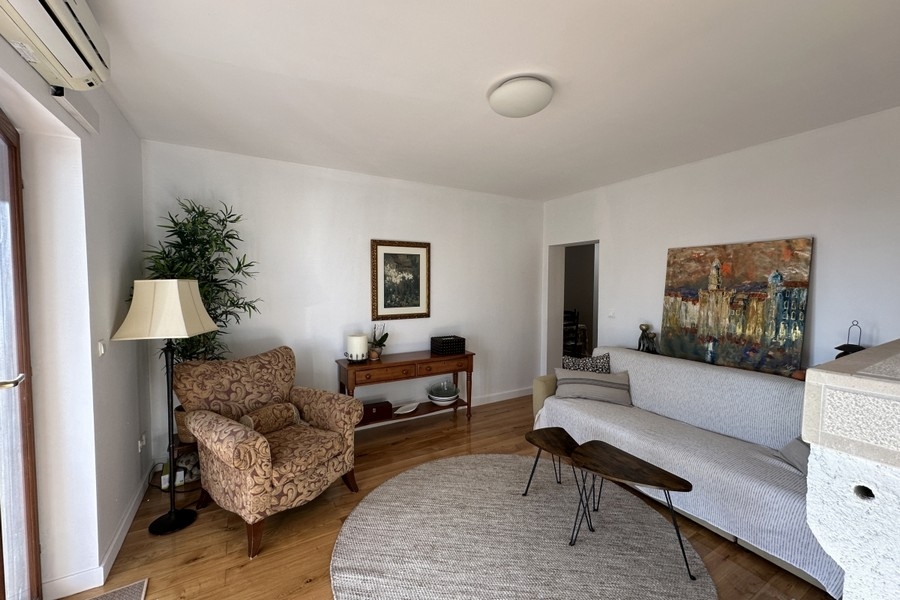 Bright living room with seating area