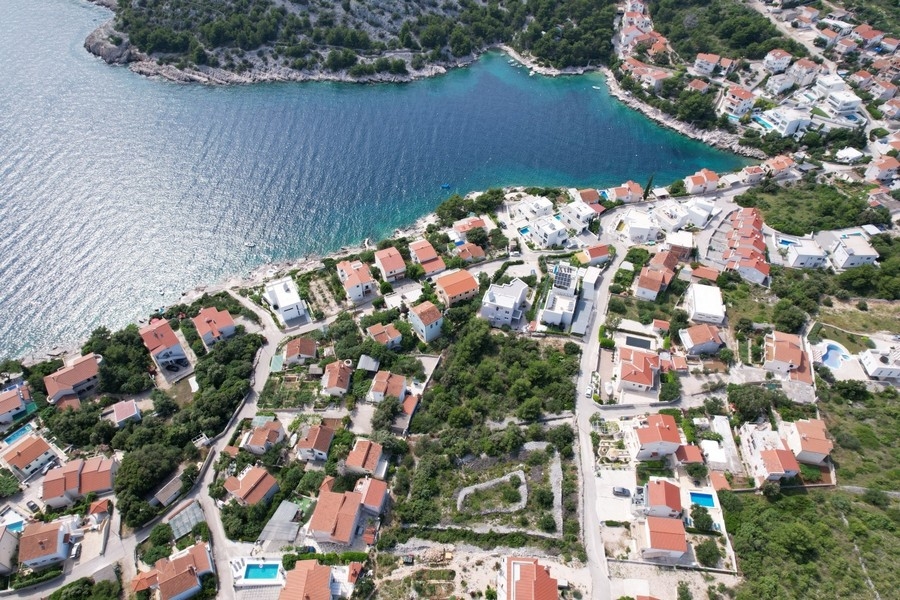 Aerial view of Rogoznica bay in Croatia