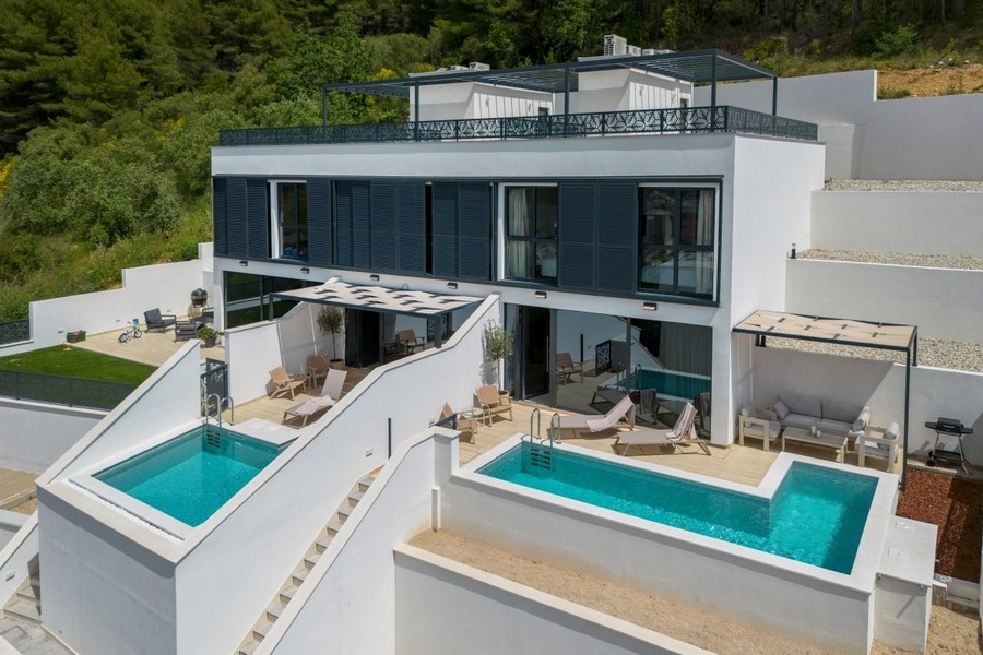 Modern luxury villa with pool and garden