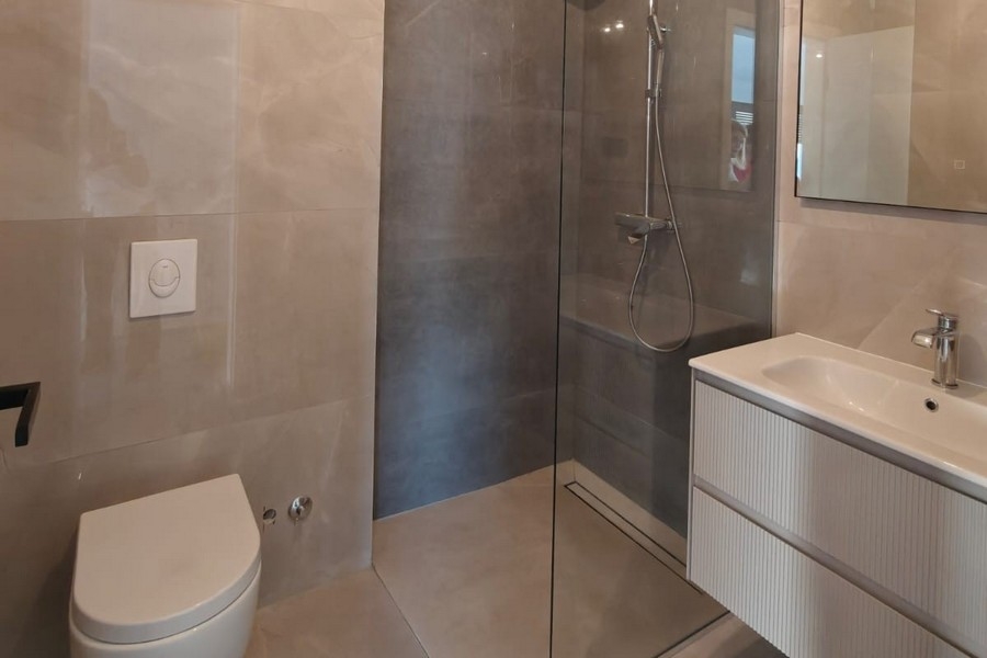 Modern bathroom with shower