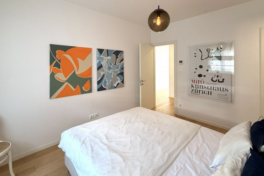 Bedroom with modern wall design