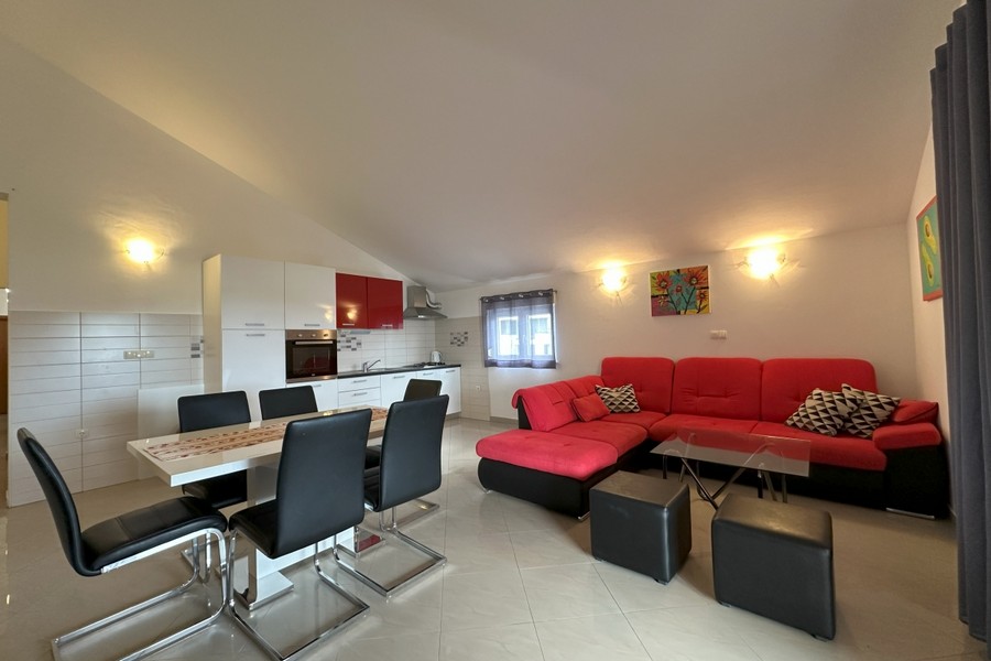 Open living area with kitchen in Croatia