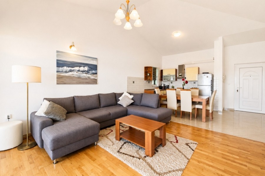 Open living and cooking area