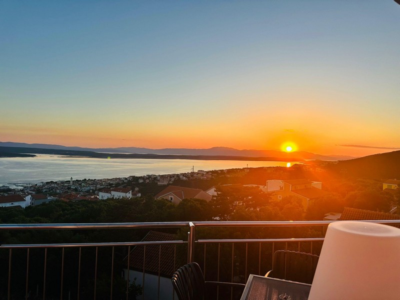 Panoramic sea view at sunset in Crikvenica