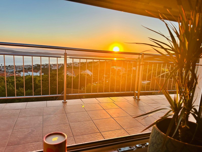 Balcony with sea view in the evening
