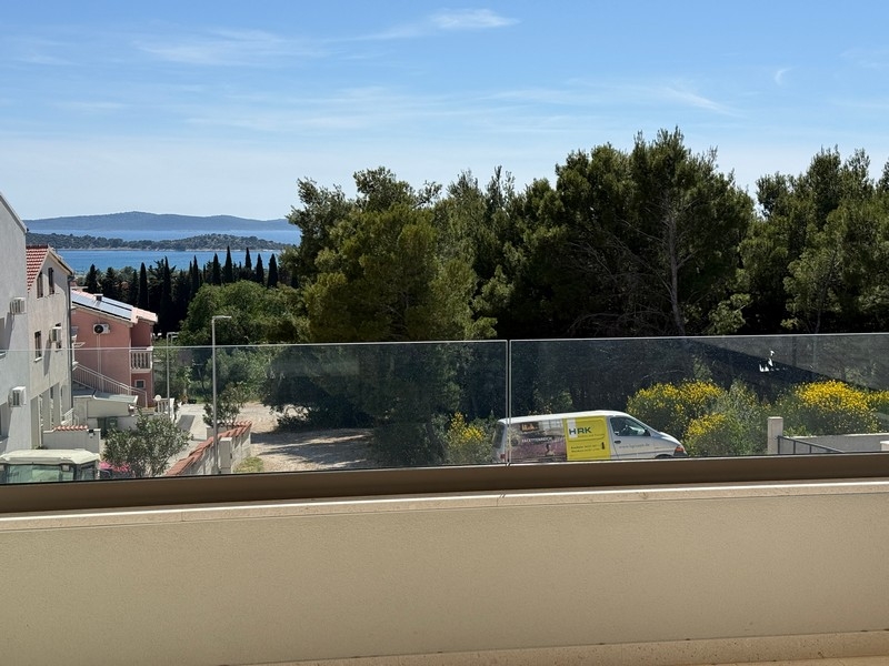 Terrace with sea view of the new apartment in Vodice
