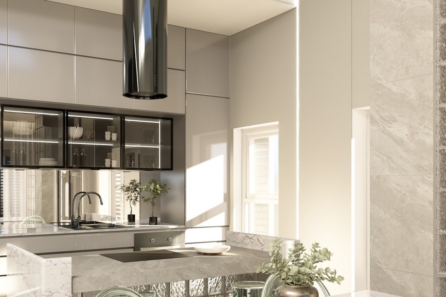 Modern kitchen with cooking island