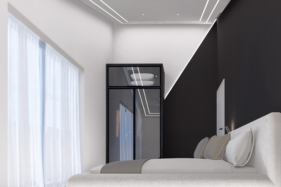 Bedroom with built-in wardrobe