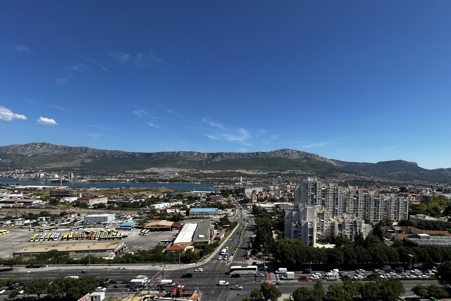 View over Split with mountains and sea