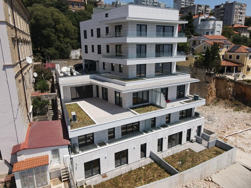 New building in the first row by the sea in Rijeka, Croatia