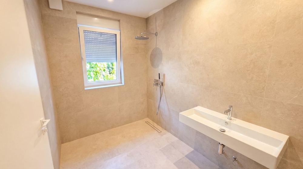 Bathroom with rain shower in Croatia