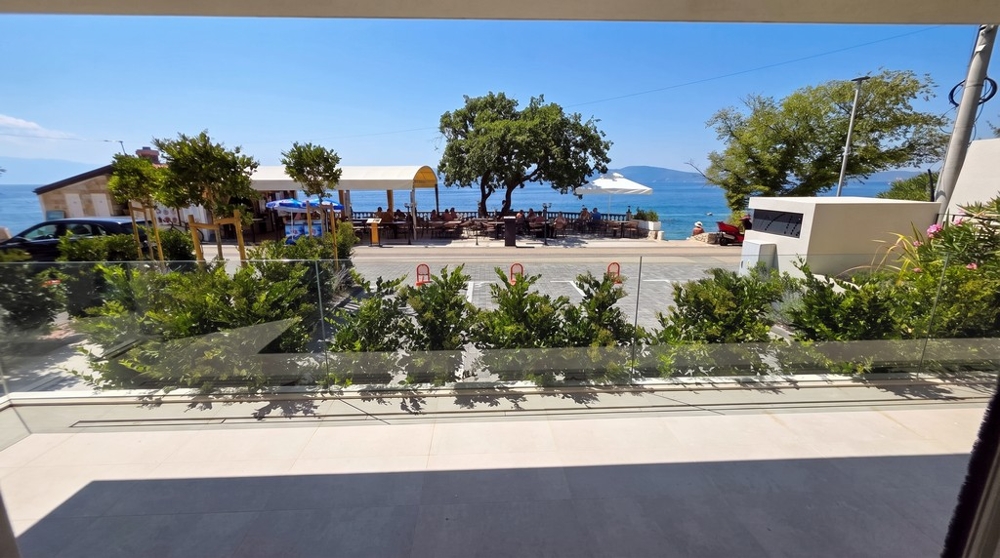 Terrace with sea view of a new apartment in Novi Vinodolski