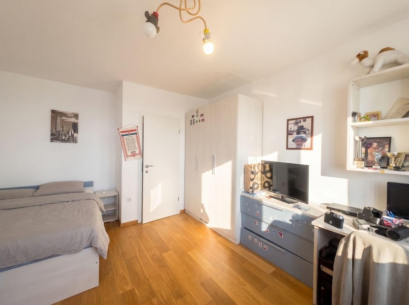 Bedroom with bed and television