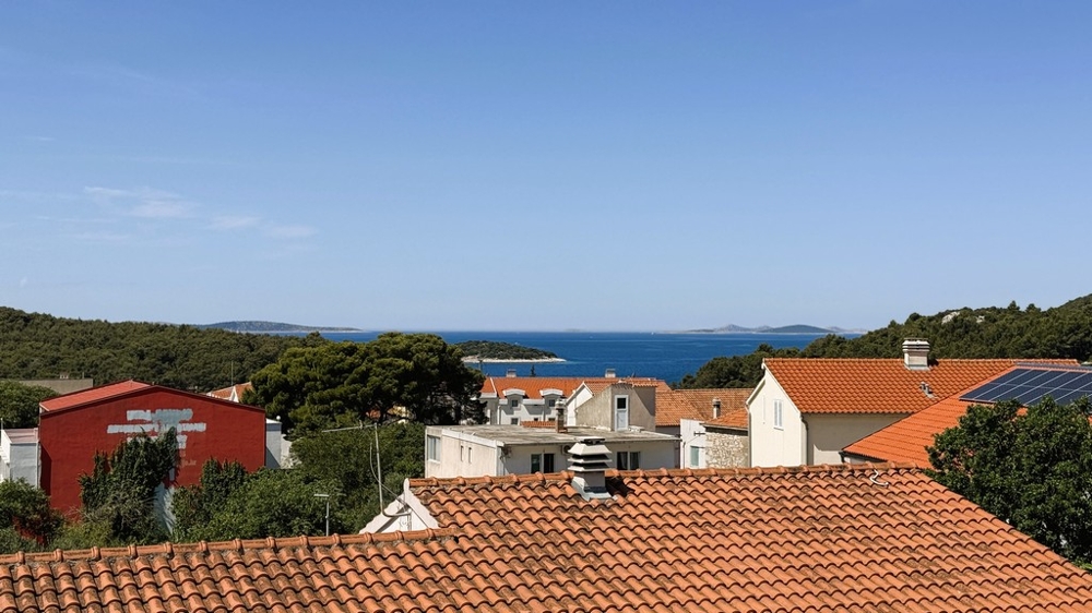 Sea view of the islands off Tribunj