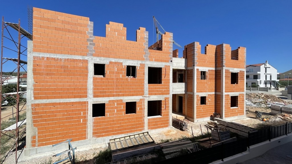 Shell of the new building with three floors