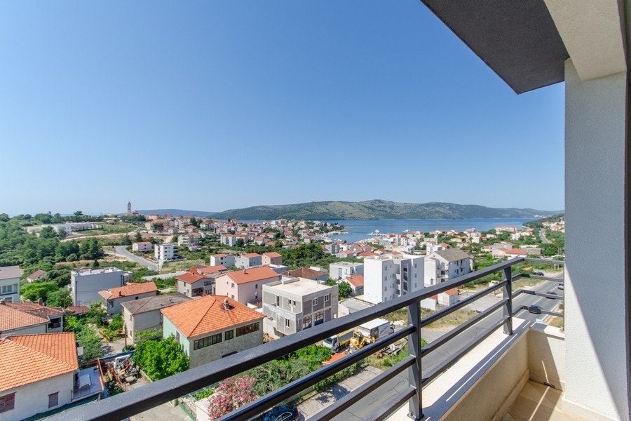 Sea view from the loggia of a new apartment in Seget Vranjica