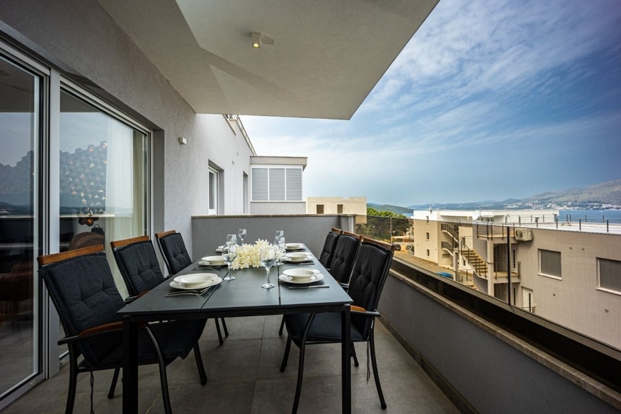 Terrace with dining table and sea view Croatia