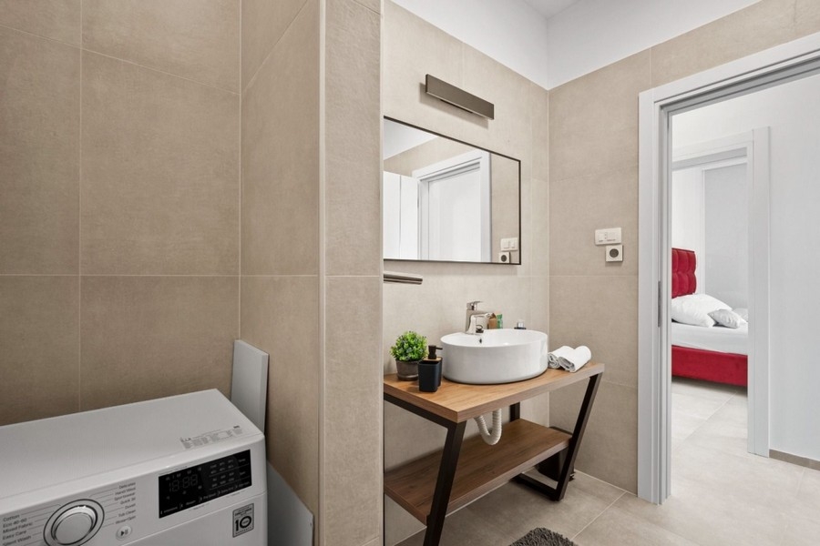 Bathroom with washing machine