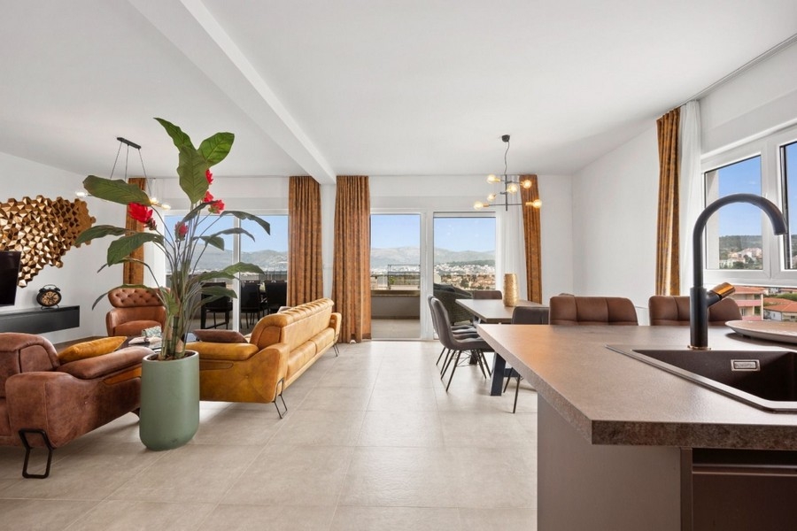 Open living area with kitchen