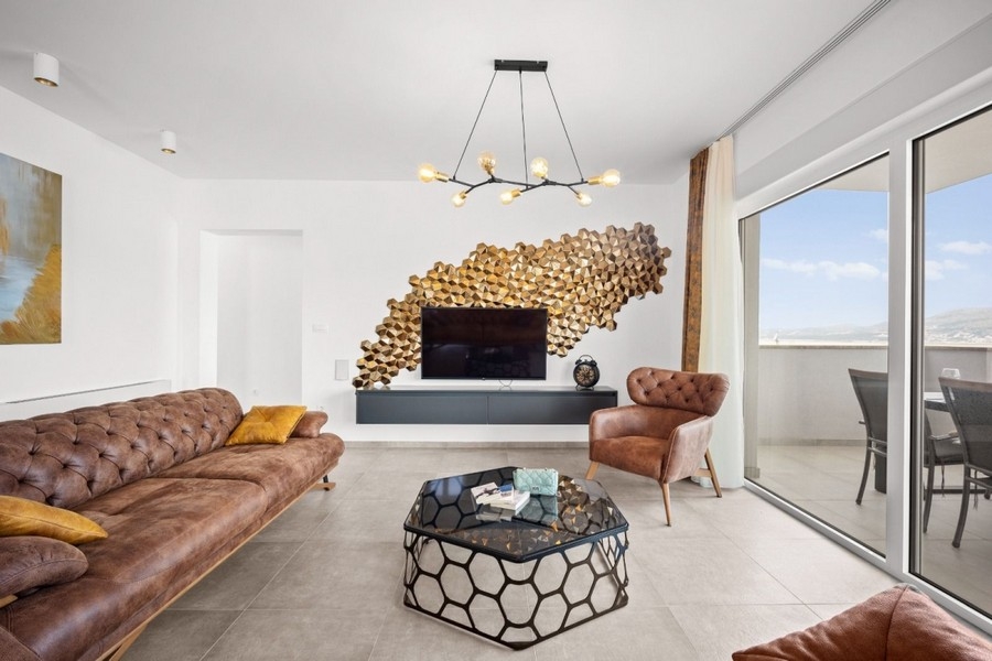 Living room with TV wall