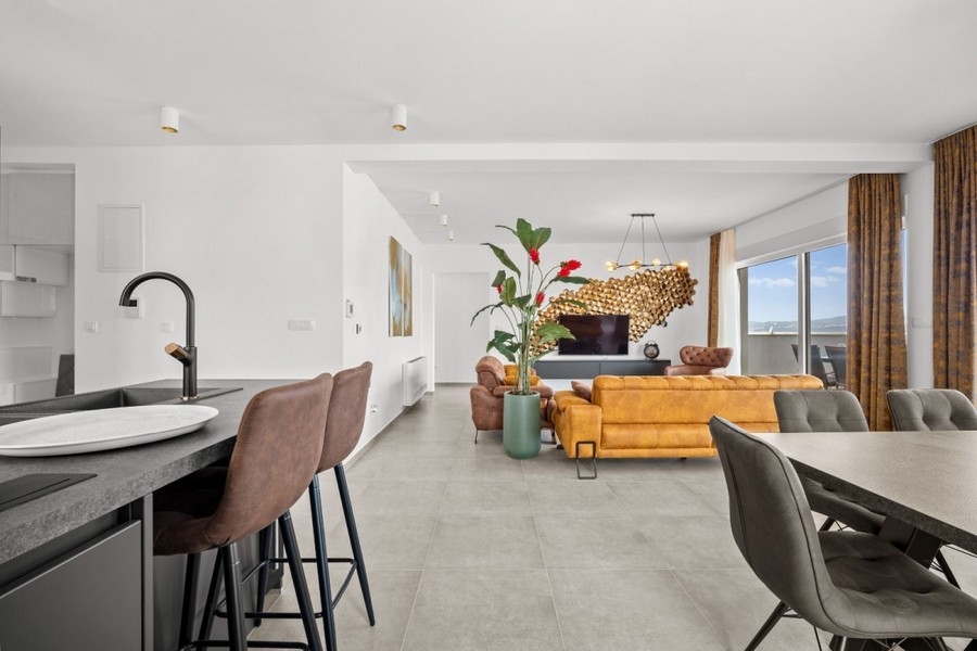 Living area with kitchen island Croatia