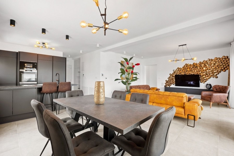 Dining table and living area