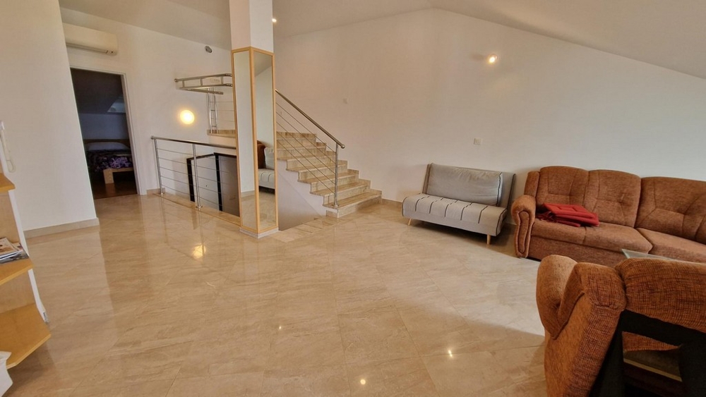 Open living area of ​​the new apartment on the island of Krk