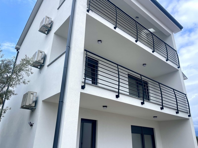 Facade of the building with balconies