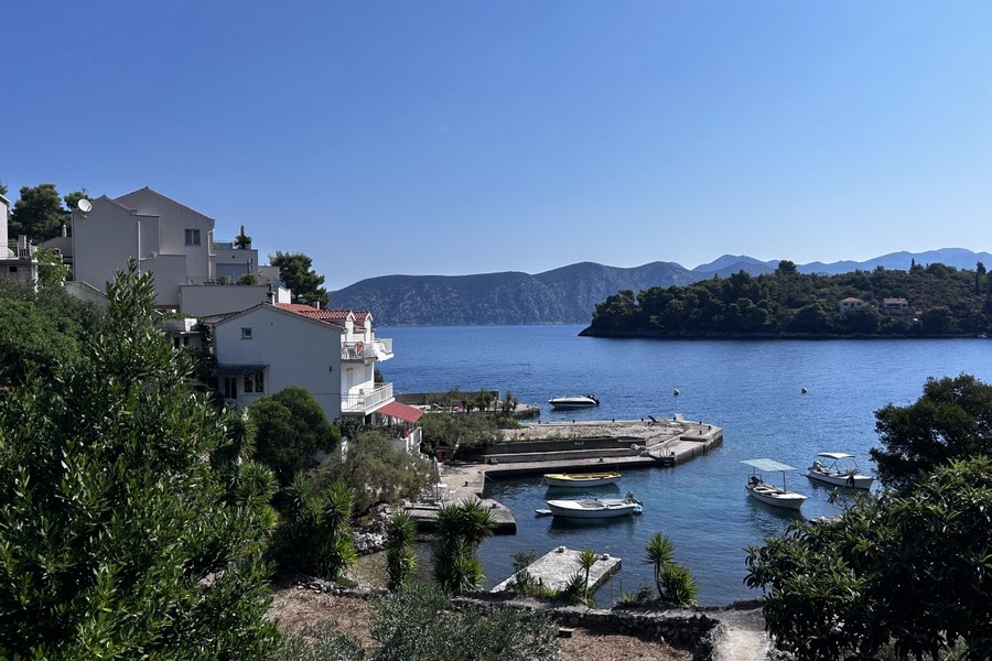 Racisce bay with boats and moorings, Korcula island