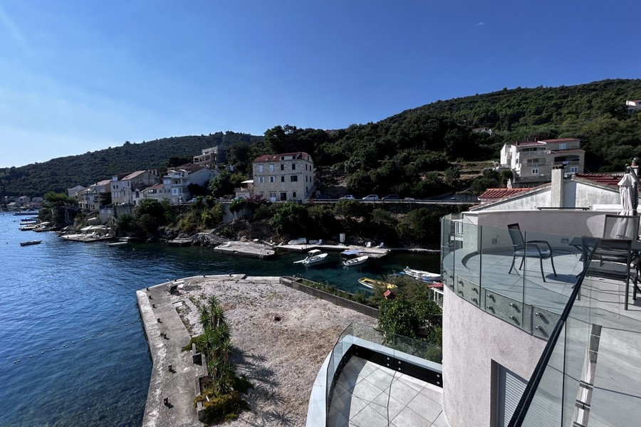 View from the terrace of the town and the bay, Racisce Korcula