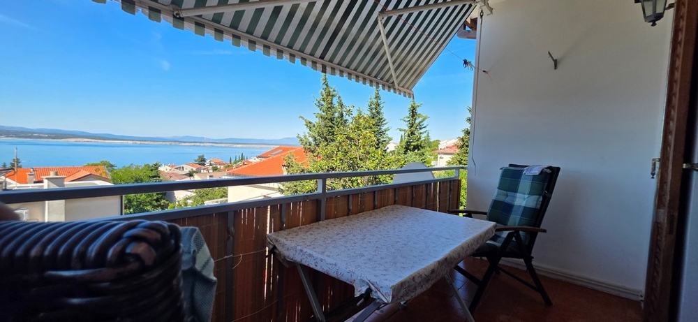 Balcony with seating area and view of the Kvarner Bay, apartment A4103