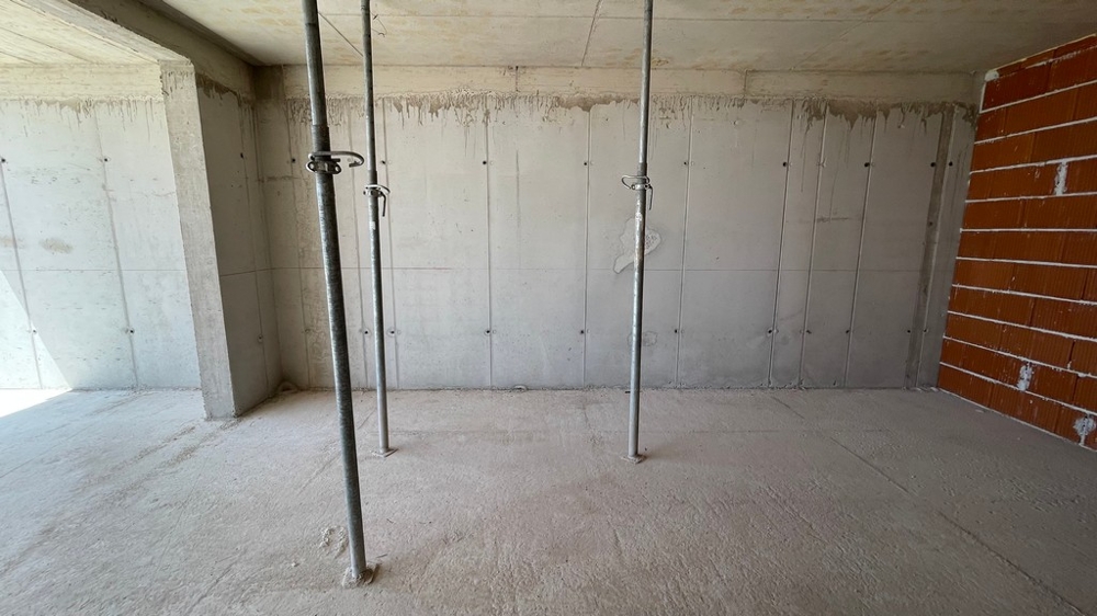 Interior view of the apartment in the shell