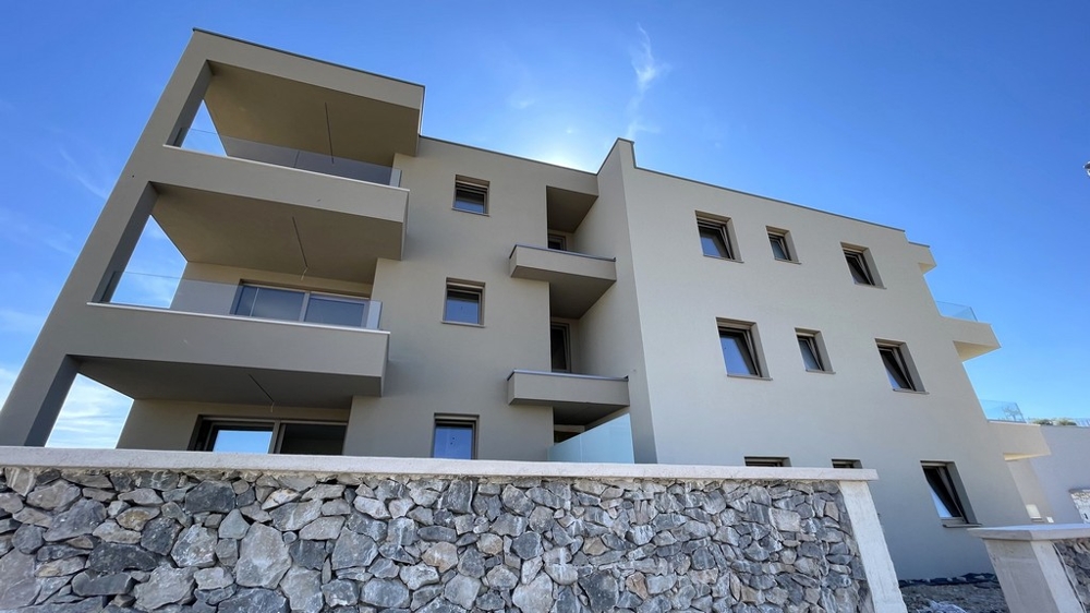 Side view of the residential building of apartment A4106 in Tribunj