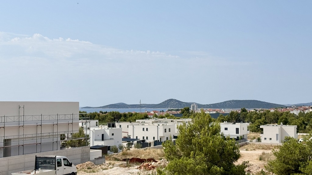 View from the terrace over the roofs of Vodice to the sea, apartment A4107