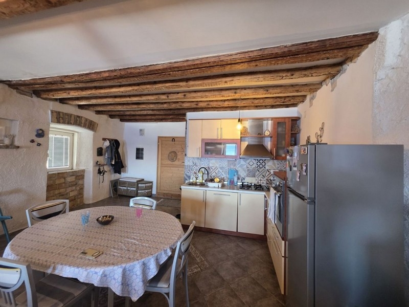 Open kitchen with dining table
