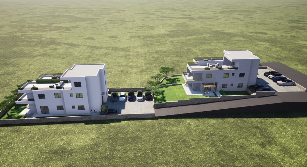 New building from the side with a view over the facility in Tribunj