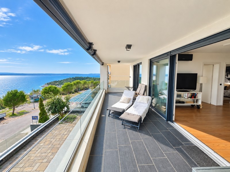 Terrace with a view over the bay of Crikvenica