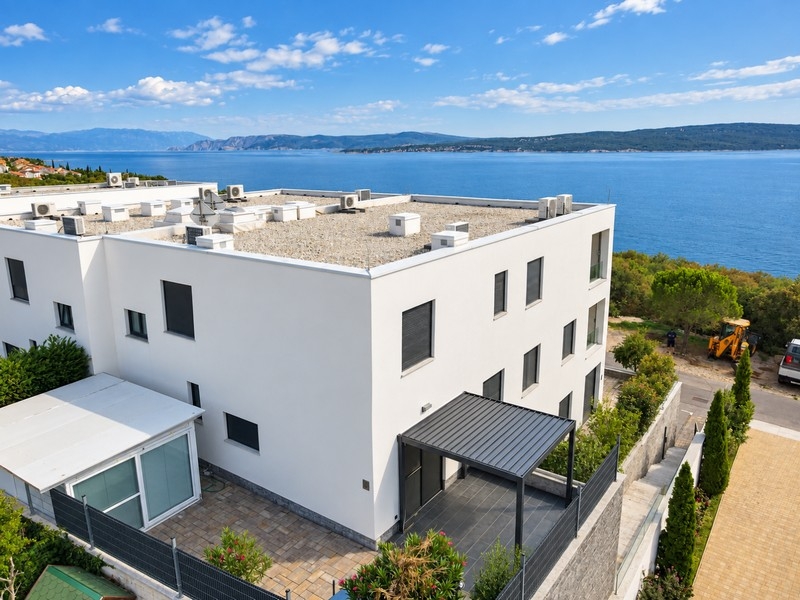 View from the house to the sea and the island of Krk