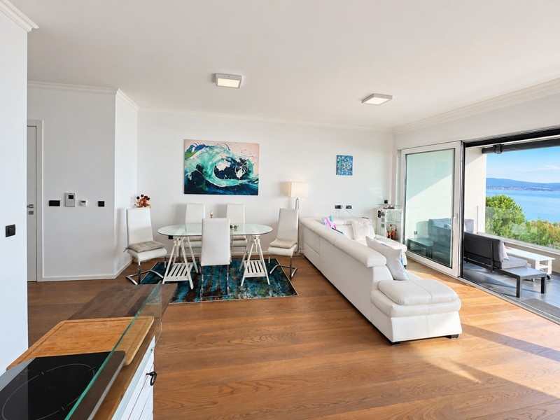 Open living area with dining area and sofa
