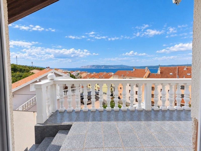 Terrace with stairs and view of the island of Krk